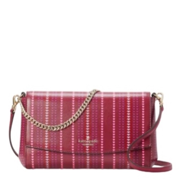 New Kate Spade New York  LAUREL WAY CRANBERRY HEARTS GREER CROSSBODY - Picture 1 of 3